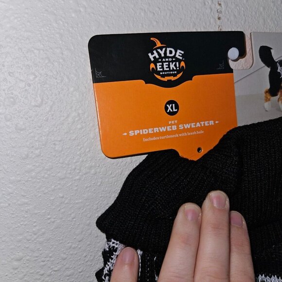 NEW Spiderweb Sweater Dog Pet Halloween Costume Size XL (Up to 100 lbs) Black - Picture 3 of 6